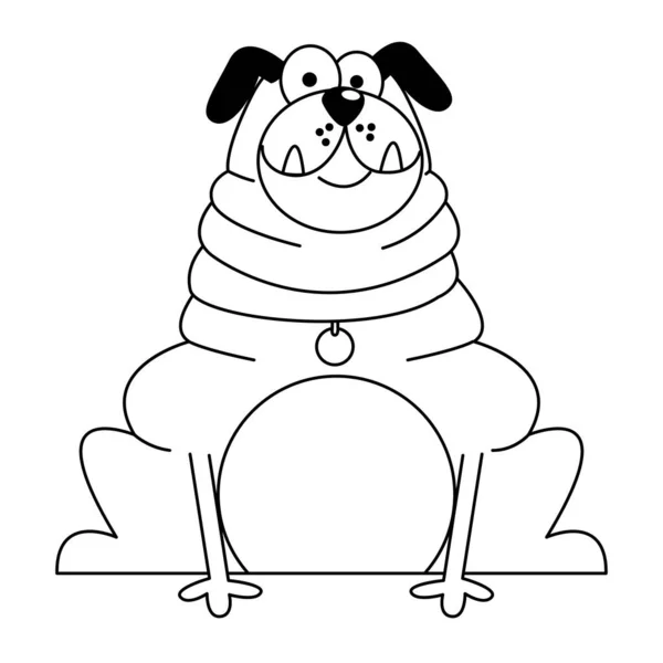 Isolé bouledogue mignon chien de race dessin animé vecteur — Image vectorielle