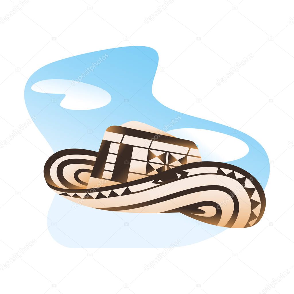 Isolated vueltiao hat Colombian folklore Vector