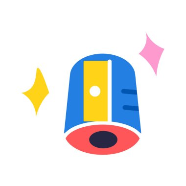 İzole edilmiş renkli metre simgesi, okul ikmali düz tasarım vektörü