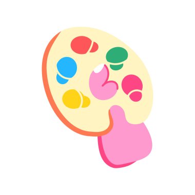 İzole edilmiş sanat paleti simgesi okul ikmali düz tasarım vektörü