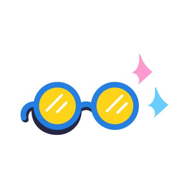 İzole edilmiş gözlük ikonu okul ikmali düz tasarım vektörü