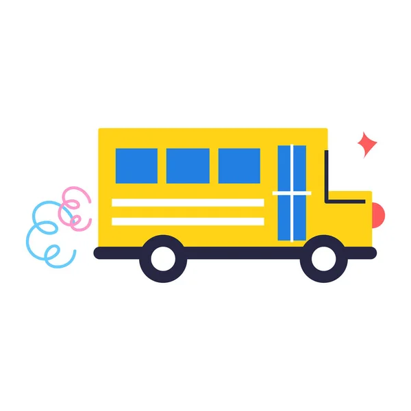 분리 된 학교 버스 아이콘 평면 설계 Vector — 스톡 벡터