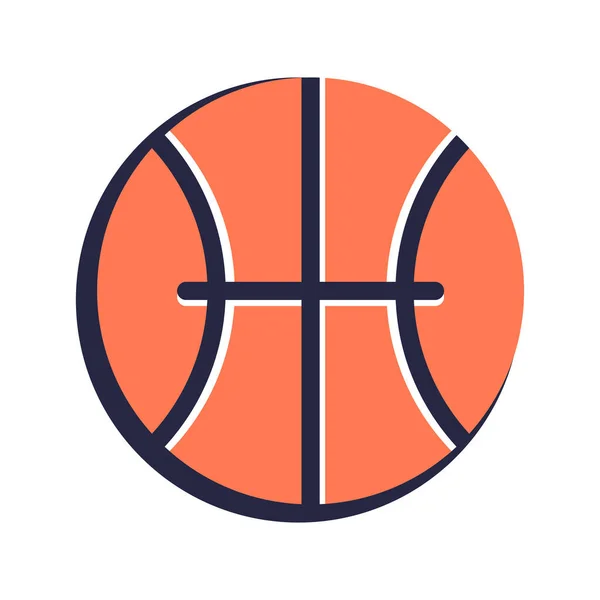 Icono de pelota de baloncesto aislado Suministro escolar diseño plano Vector — Vector de stock