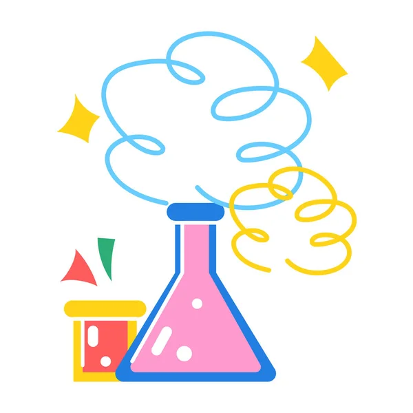Izolowana ikona probówki chemicznej Zasilanie szkolne projekt płaski Wektor — Wektor stockowy