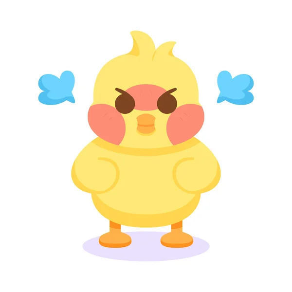 Isolated angry chick cartoon character Vector — Stock Vector