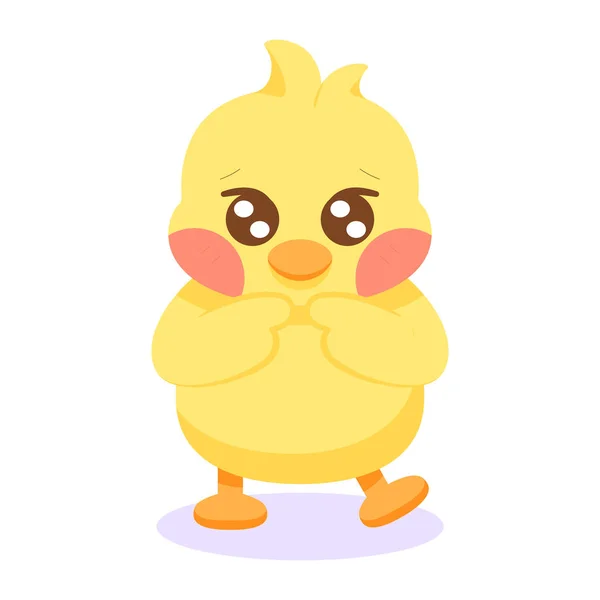 Geïsoleerd schattig gelukkig chick cartoon karakter Vector — Stockvector