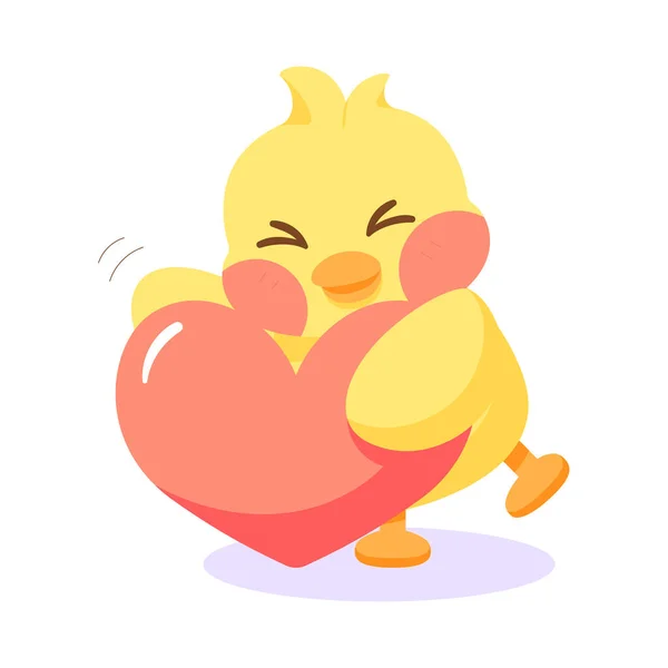 Isolated cute happy chick cartoon character Vector — Stock Vector