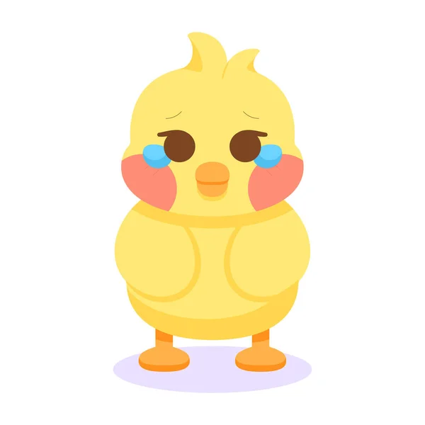 Geïsoleerde trieste chick cartoon karakter Vector — Stockvector