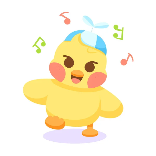 Isolated cute happy chick cartoon character Vector — Stock Vector