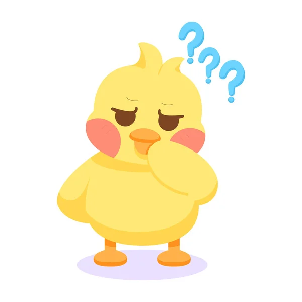 Isolated confused chick cartoon character Vector — Stock Vector