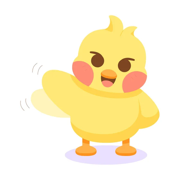 Geïsoleerd schattig gelukkig chick cartoon karakter Vector — Stockvector