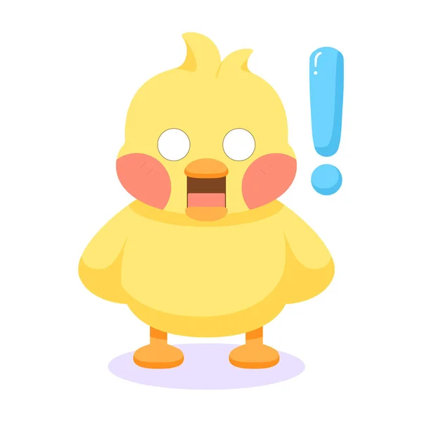 Aislado asustado personaje de dibujos animados polluelo Vector — Vector de stock