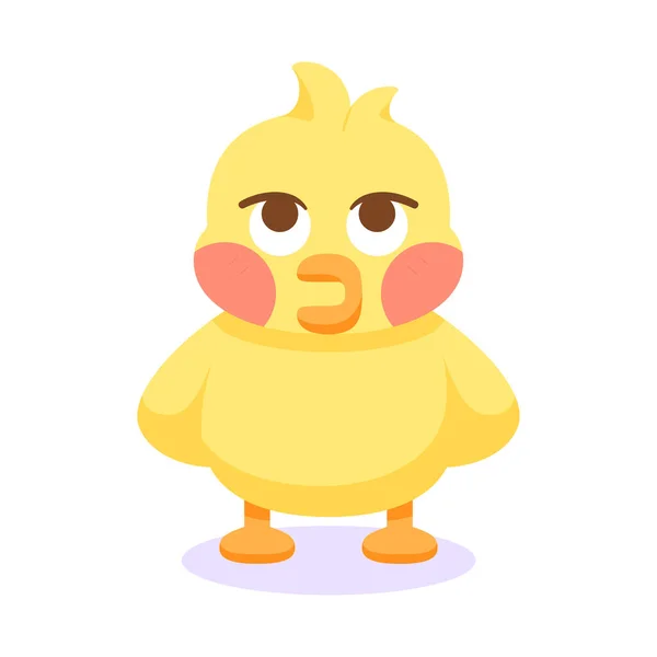 Isolated chick cartoon character doing a sigh expression Vector — Stock Vector