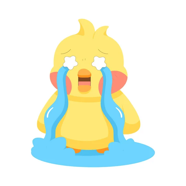 Isolé personnage de dessin animé poussin triste vecteur — Image vectorielle