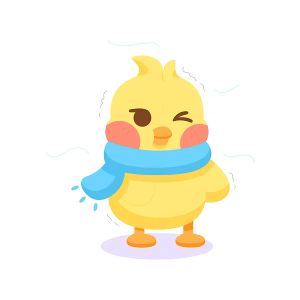 Ізольовані милий щасливий пташеня мультфільм персонаж Вектор — стоковий вектор