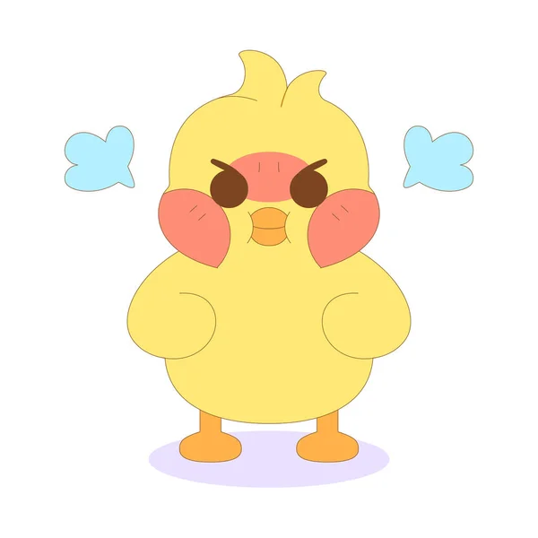 Geïsoleerde boos chick cartoon karakter vector — Stockvector