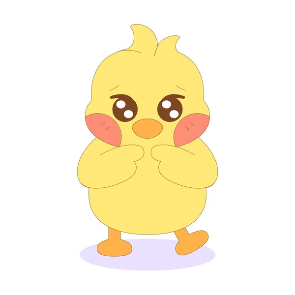 Ізольовані милий щасливий пташеня мультфільм персонаж Вектор — стоковий вектор