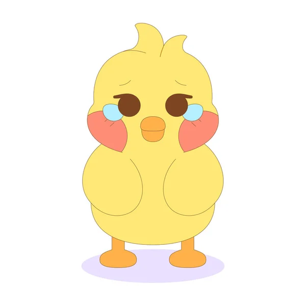 Geïsoleerde verbijsterd chick cartoon karakter Vector — Stockvector
