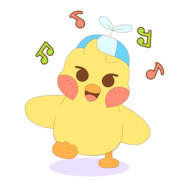 İzole edilmiş, mutlu, çizgi film karakteri Vektör.