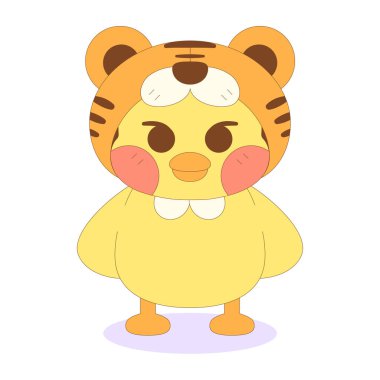 Karikatür karakteri ve kaplan kostümü taşıyıcısı.