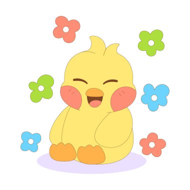 İzole edilmiş, mutlu, çizgi film karakteri Vektör.