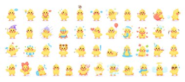 Farklı kız çizgi film karakterleri kümesi Vektör