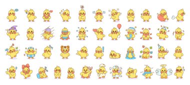 Farklı kız çizgi film karakterleri kümesi Vektör