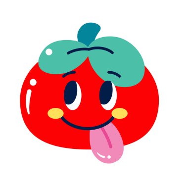 Ayrı renkte mutlu domates taşıyıcısı.