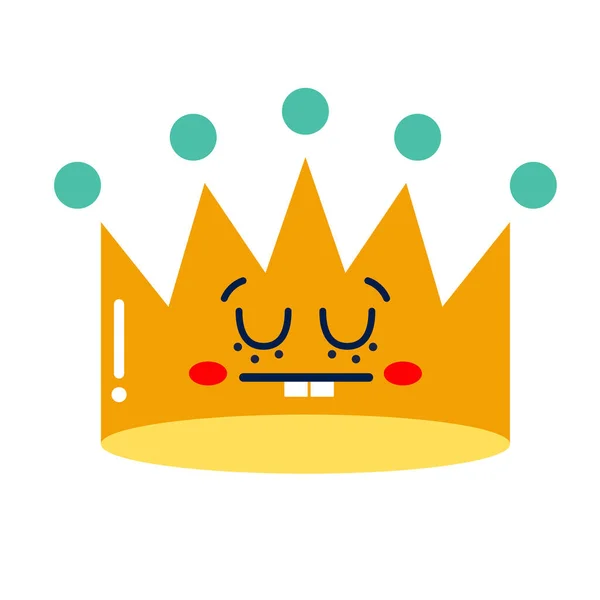 Icono de emote corona feliz aislado Vector — Vector de stock
