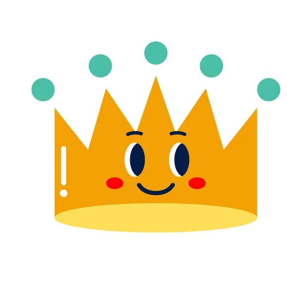 Icono de emote corona feliz aislado Vector — Vector de stock