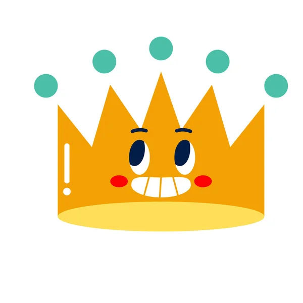 Icono de emote corona feliz aislado Vector — Vector de stock