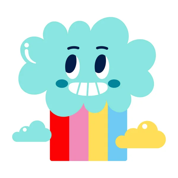 Color aislado feliz nube emote Vector — Vector de stock