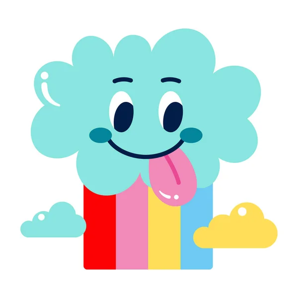 孤立した色の幸せな雲のエモートベクトル — ストックベクタ