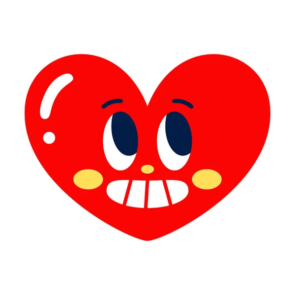 Isolated colored cute happy heart shape emote Vector — Stock Vector