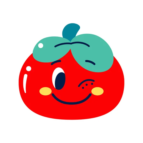 Izolované barevné šťastný rajčatový emote vektor — Stockový vektor