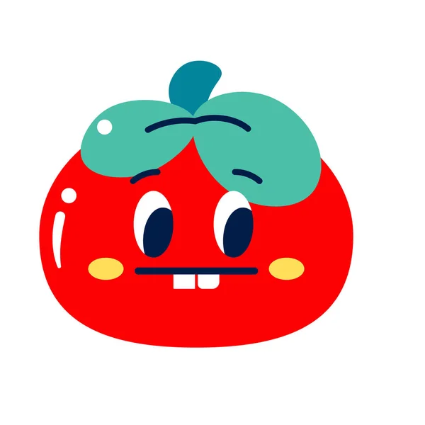 Izolovaný barevný vážná rajčata emote vektor — Stockový vektor