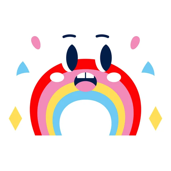 Isolado colorido feliz arco-íris emote Vector — Vetor de Stock