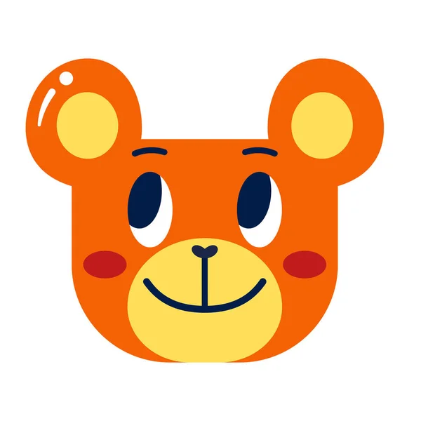 Color aislado feliz oso lindo emote Vector — Vector de stock