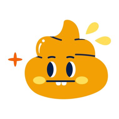 İzole edilmiş renkli ciddi kaka duygulu taşıyıcı