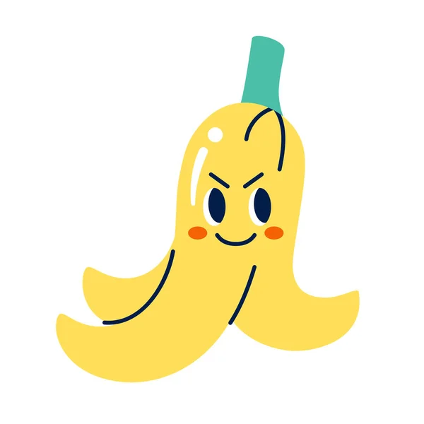 Elszigetelt színes boldog banán emote vektor — Stock Vector