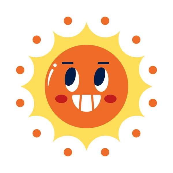 Μεμονωμένα χρωματισμένα χαρούμενος ήλιος emote διάνυσμα — Διανυσματικό Αρχείο