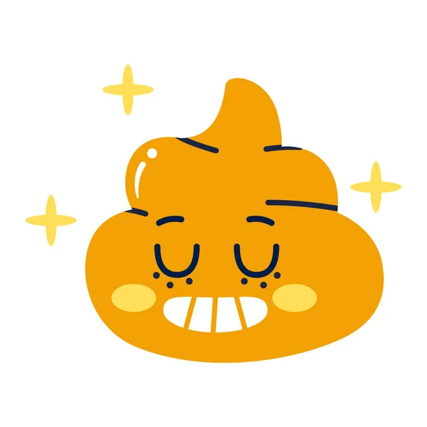 Isolierte farbige glückliche Poop emote Vector — Stockvektor