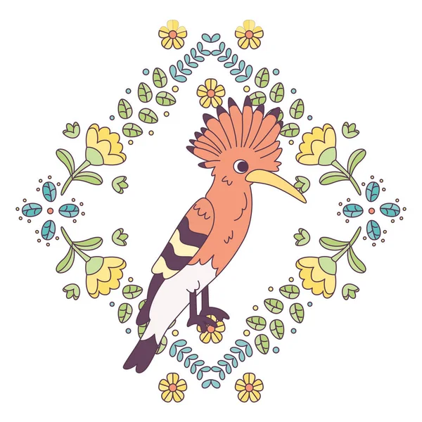 Çiçek çerçeveli şirin bir kuş taşıyıcı