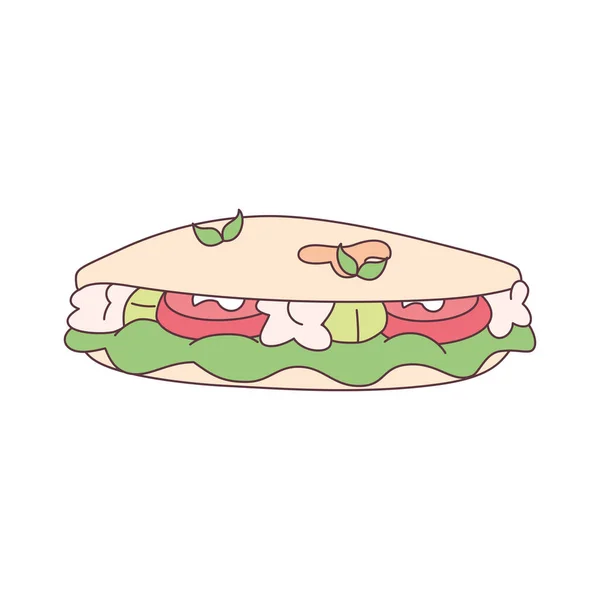 Isolierte Sandwich-Ikone Gesunde Ernährung Vektor — Stockvektor