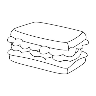 İzole edilmiş sandviç simgesi Sağlıklı yiyecek taşıyıcısı