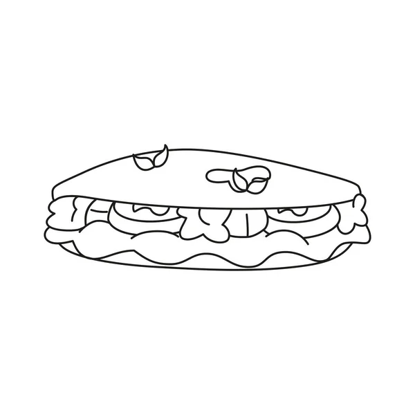 Icona isolata del sandwich Cibo sano Vettore — Vettoriale Stock