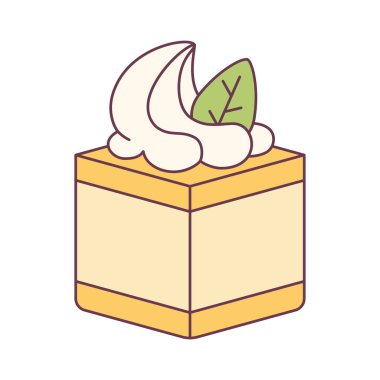 İzole edilmiş turuncu pasta ikon vektörü