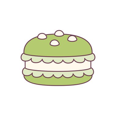 İzole edilmiş makarna kurabiyesi Tatlı Simgesi Vektörü