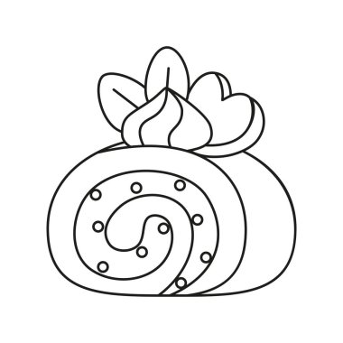 İzole edilmiş İsviçre dürümü Tatlı Simgesi Vektörü