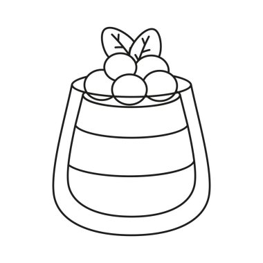 İzole edilmiş portakallı turta ikon vektörü